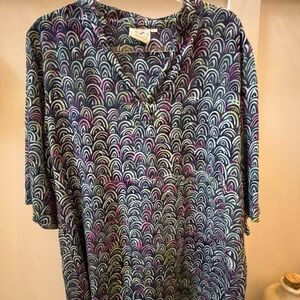 NWOT XL Rayon Batik Top